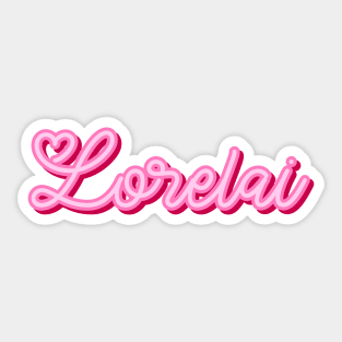 Lorelai name pink heart Sticker